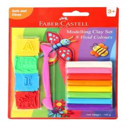 FABER-CASTELL MODELLING CLAY SET 8 VIVID COLOURS